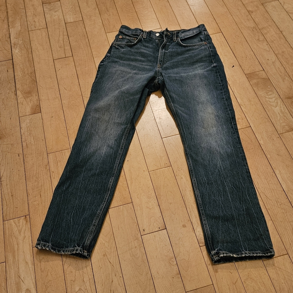 Zara Dark Blue Straight Jean Size 8